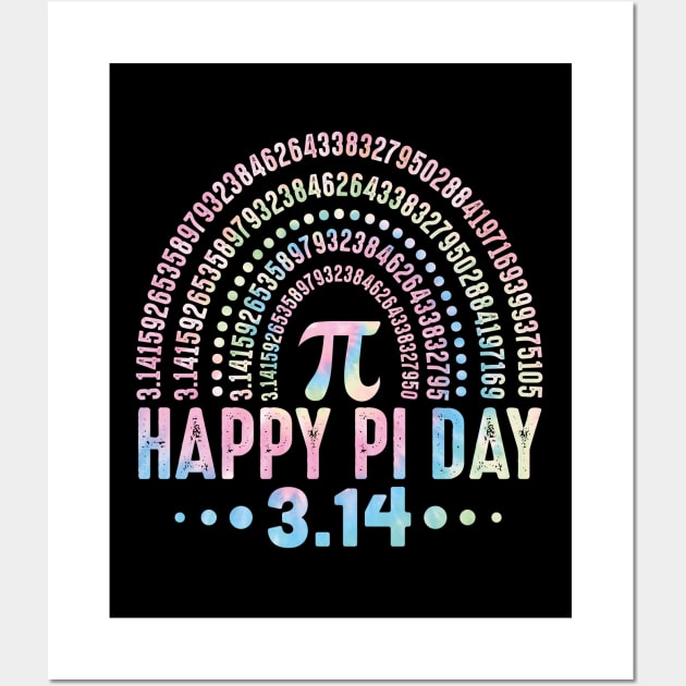 Happy Pi Day 3.14 Mathematic Math Teacher Tie Dye For Women Girl Wall Art by SIMPLYSTICKS